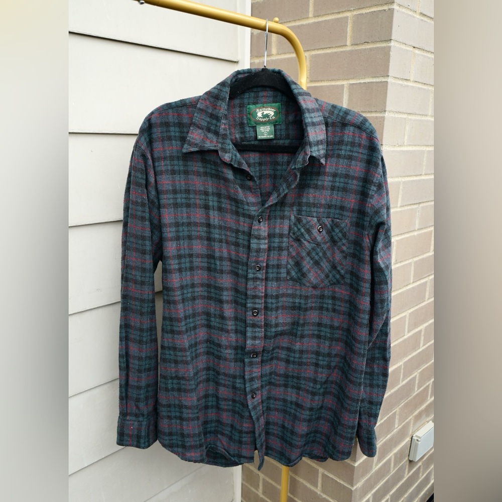 Vintage navy blue oversized flannel